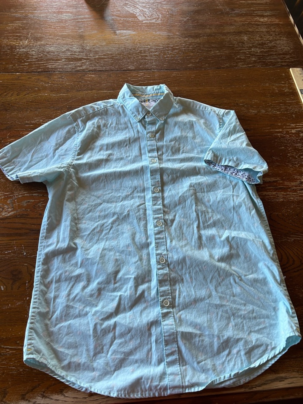 Denim & Flower Light Blue Short Sleeve Button-Down Shirt